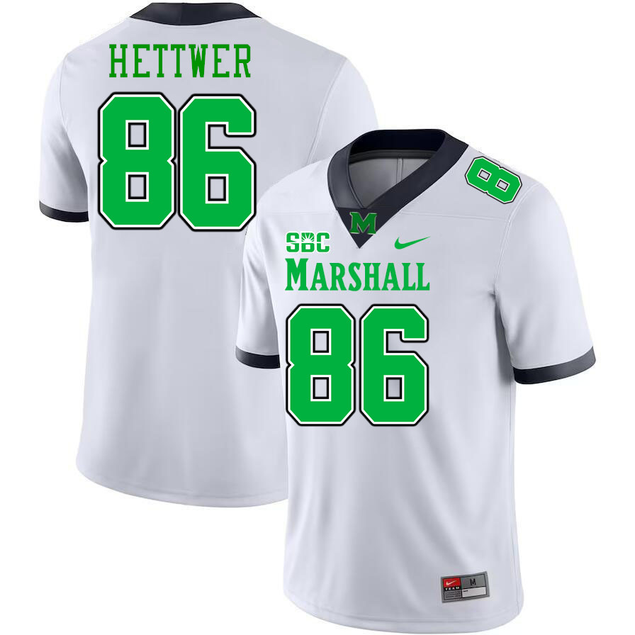 Marshall Thundering Herd #86 Brandon Hettwer College Football Jerseys Stitched-White